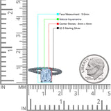 Hidden Halo Twisted Rope Emerald Cut Natural Aquamarine Engagement Ring