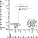 Hidden Halo Twisted Rope Emerald Cut Natural Aquamarine Engagement Ring