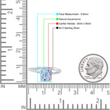 Hidden Halo Twisted Rope Emerald Cut Natural Aquamarine Engagement Ring