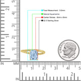 Hidden Halo Twisted Rope Emerald Cut Natural Aquamarine Engagement Ring