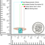 Vintage Twisted Band Emerald Cut Engagement Ring Simulated Cubic Zirconia 925 Sterling Silver