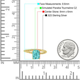 Vintage Twisted Band Emerald Cut Engagement Ring Simulated Cubic Zirconia 925 Sterling Silver