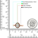 Oval Fashion Lab Created Opal Ring Oxidized 925 Sterling Silver