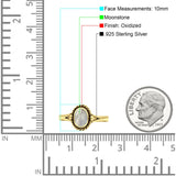 Oval Fashion Lab Created Opal Ring Oxidized 925 Sterling Silver