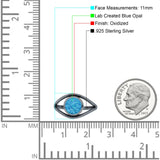 Round Thumb Ring Statement Fashion Oxidized Lab Created Opal Solid 925 Sterling Silver