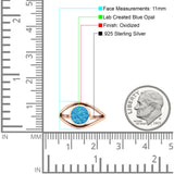 Round Thumb Ring Statement Fashion Oxidized Lab Created Opal Solid 925 Sterling Silver