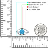 Round Thumb Ring Statement Fashion Oxidized Lab Created Opal Solid 925 Sterling Silver