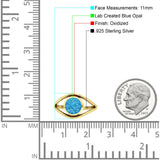 Round Thumb Ring Statement Fashion Oxidized Lab Created Opal Solid 925 Sterling Silver