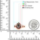 Dainty Pear Thumb Ring Statement Fashion Oxidized Solid 925 Sterling Silver