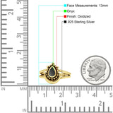 Dainty Pear Thumb Ring Statement Fashion Oxidized Solid 925 Sterling Silver