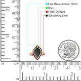 Petite Dainty Statement Fashion Pear Thumb Ring Oxidized Solid 925 Sterling Silver