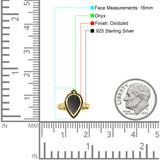 Petite Dainty Statement Fashion Pear Thumb Ring Oxidized Solid 925 Sterling Silver