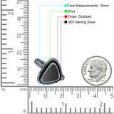 Triangular Ring Turquoise & Black Onyx Oxidized 925 Sterling Silver