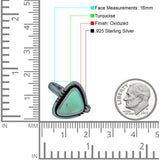 Triangular Ring Turquoise & Black Onyx Oxidized 925 Sterling Silver