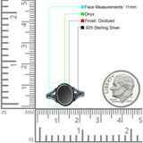 Oval Split Shank Turquoise Onyx Oxidized Ring 925 Sterling Silver
