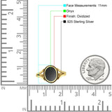 Oval Split Shank Turquoise Onyx Oxidized Ring 925 Sterling Silver