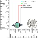 Oval Split Shank Turquoise Onyx Oxidized Ring 925 Sterling Silver