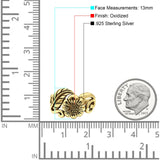Sunflower Oxidized Sunshine Flower And Leaves Band Solid 925 Sterling Silver Thumb Ring (13mm)