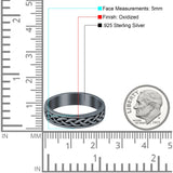 Crisscross Infinity Oxidized Band Solid 925 Sterling Silver Thumb Ring (5mm)