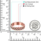 Crisscross Infinity Oxidized Band Solid 925 Sterling Silver Thumb Ring (5mm)