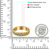 Crisscross Infinity Oxidized Band Solid 925 Sterling Silver Thumb Ring (5mm)