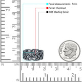 Celtic Oxidized Band Solid 925 Sterling Silver Thumb Ring (7mm)