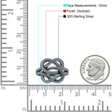 Celtic Double Infinity Oxidized Band Solid 925 Sterling Silver Thumb Ring (15mm)