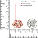 Celtic Double Infinity Oxidized Band Solid 925 Sterling Silver Thumb Ring (15mm)