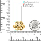 Celtic Double Infinity Oxidized Band Solid 925 Sterling Silver Thumb Ring (15mm)