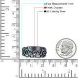 Celtic Oxidized Band Solid 925 Sterling Silver Thumb Ring (7mm)