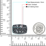 Weave Celtic Oxidized Band Solid 925 Sterling Silver Thumb Ring (10mm)