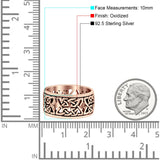 Weave Celtic Oxidized Band Solid 925 Sterling Silver Thumb Ring (10mm)