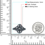 Celtic Ring Oxidized Band Solid 925 Sterling Silver Thumb Ring (14mm)