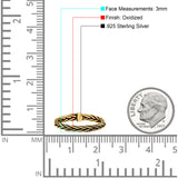 Rope Braid Oxidized Band Solid 925 Sterling Silver Thumb Ring (3mm)