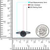 Sunflower Ring Band Band 925 Sterling Silver Oxidized Plain Ring  9mm