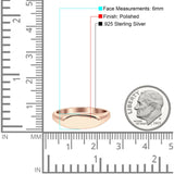 Engravable Band Ring 925 Sterling Silver Plain Ring (6mm)