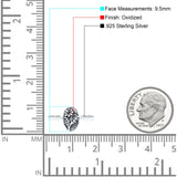 Flowers Ring Oxidized Band Solid 925 Sterling Silver Thumb Ring (9.5mm)