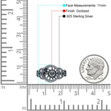 Sun & Moon Ring Oxidized Band Solid 925 Sterling Silver Thumb Ring (11mm)