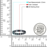 Spirals Ring Oxidized Band Solid 925 Sterling Silver Thumb Ring (2.5mm)