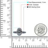 Octopus Ring Oxidized Band Solid 925 Sterling Silver Thumb Ring (11mm)