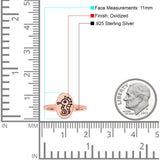 Seahorse Ring Oxidized Band Solid 925 Sterling Silver Thumb Ring (11mm)