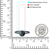 Yin Yang Oxidized Band Solid 925 Sterling Silver Thumb Ring (8.2mm)