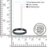 Braided Ring Oxidized Band Solid 925 Sterling Silver Thumb Ring (3mm)