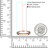 Signet Oxidized Trendy Band Solid 925 Sterling Silver Thumb Ring (3mm)