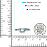 Halo Oval Petite Dainty Thumb Ring Round Simulated CZ Statement Fashion Ring Solid 925 Sterling Silver