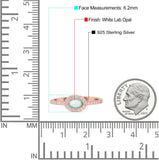 Halo Oval Petite Dainty Thumb Ring Round Simulated CZ Statement Fashion Ring Solid 925 Sterling Silver