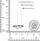 Petite Dainty Thumb Ring Round Lab Created Statement Fashion Ring Solid 925 Sterling Silver