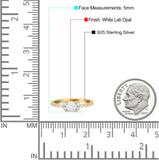 Petite Dainty Thumb Ring Round Lab Created Statement Fashion Ring Solid 925 Sterling Silver