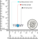 Moon Phases Oxidized Thumb Ring Statement Fashion Ring Lab Created Opal 925 Sterling Silver