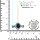 Halo Infinity Shank Ring Oval Simulated Cubic Zirconia 925 Sterling Silver